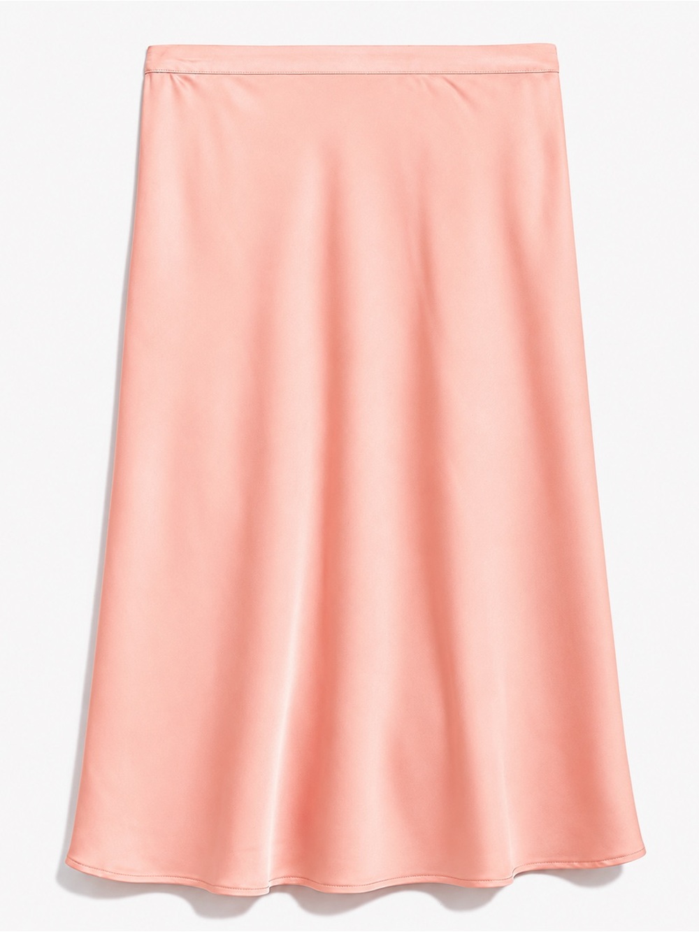 NWT JCrew Peach / Pink Satin-Back A-Line Slip Midi Skirt | Size Medium